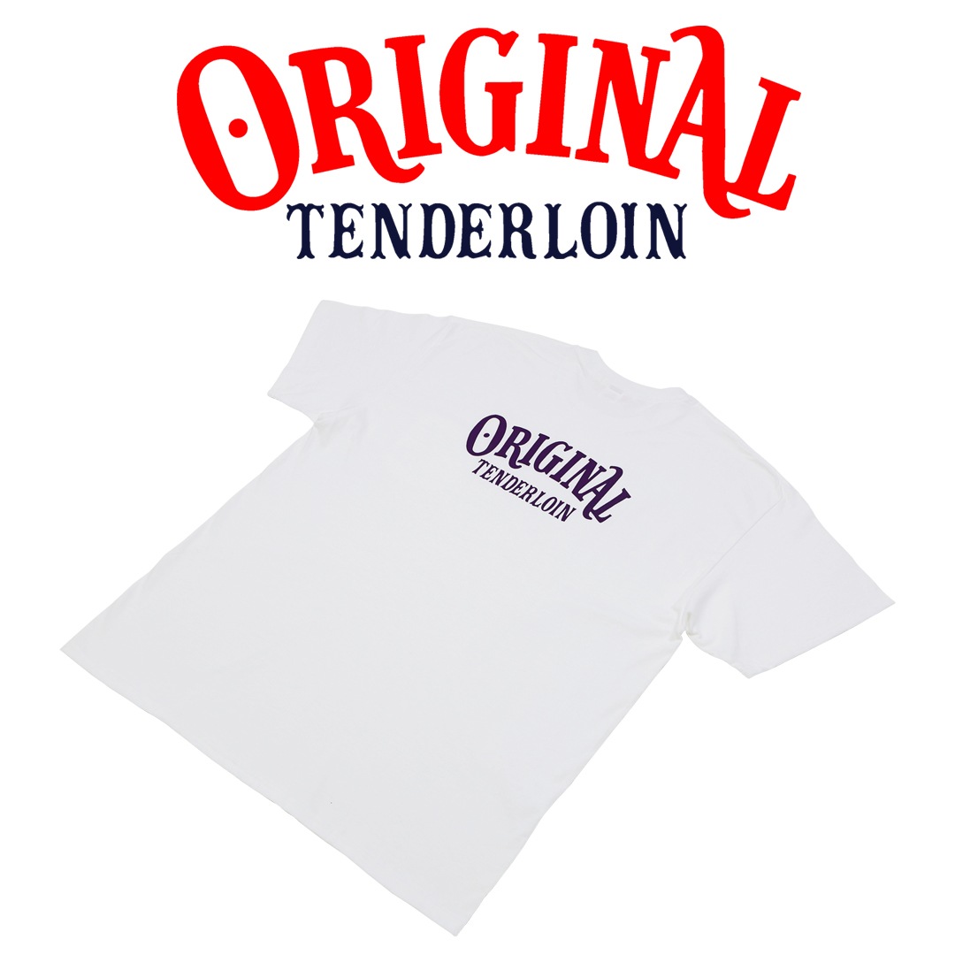 TENDERLOIN LOGO POCKET T-SHIRTS 6.0oz PREMIUM COTTON 100% WHITE