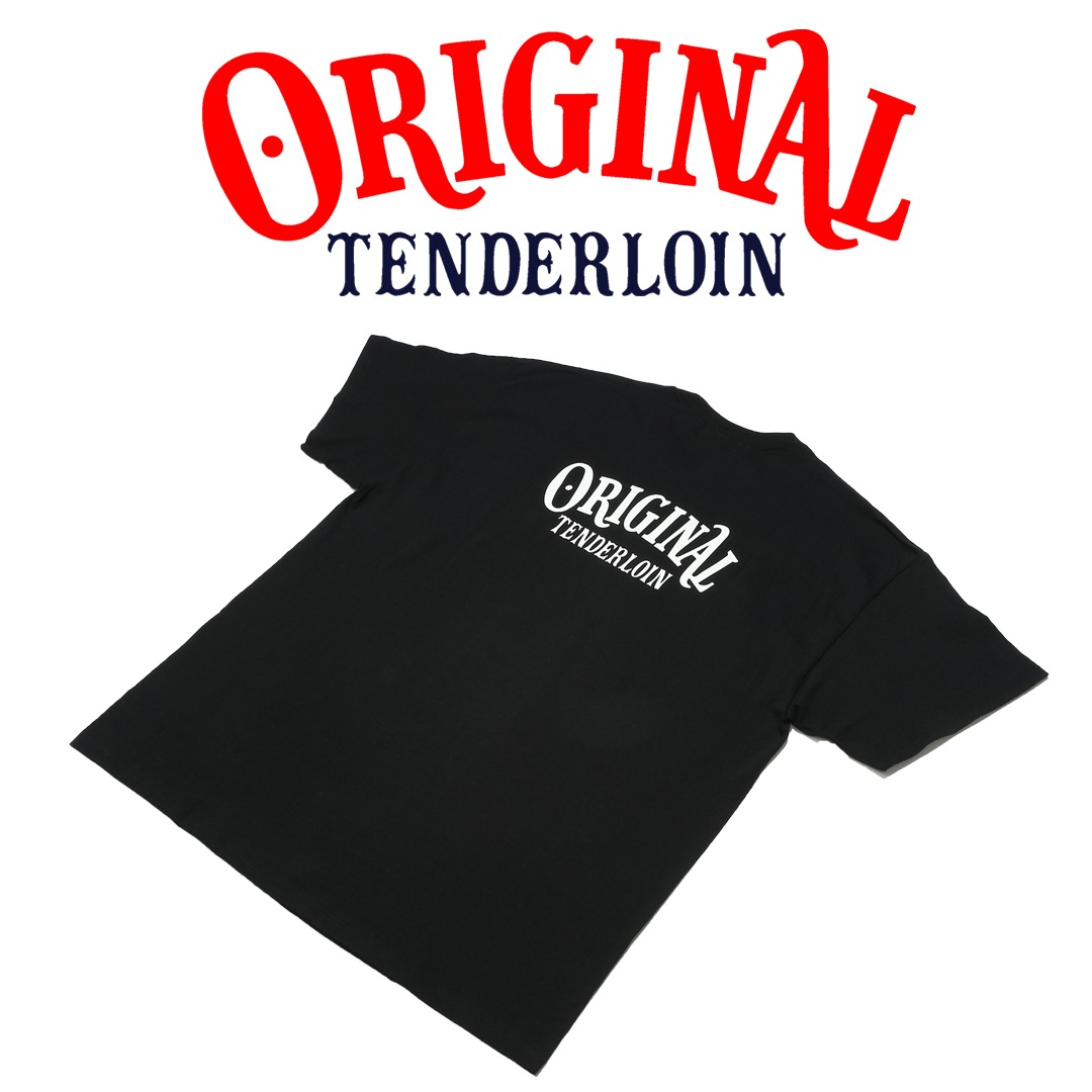 TENDERLOIN LOGO POCKET T-SHIRTS 6.0oz PREMIUM COTTON 100% BLACK