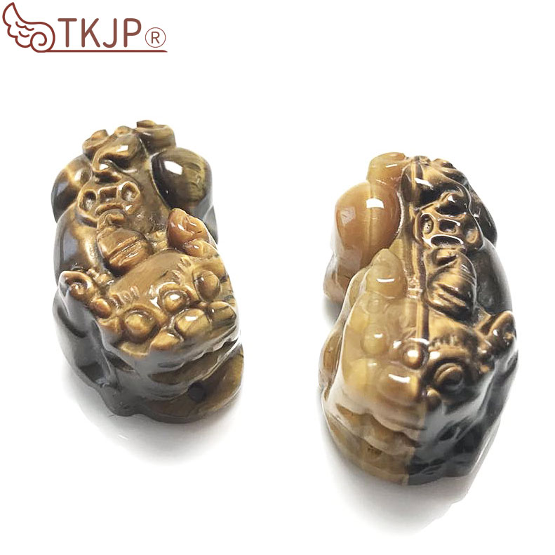 ちび貔貅 【ヒキュウ】〜置物雌雄ペアセット(小サイズ)〜イエロー