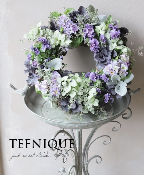 寄せ植え】-TEFNIQUE-寄せ植えリース 2023 * no.21 * ロイヤルブルー