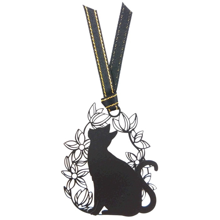 しおり 猫と花B ブラック ページマーカー 48448 | 画材・コミック