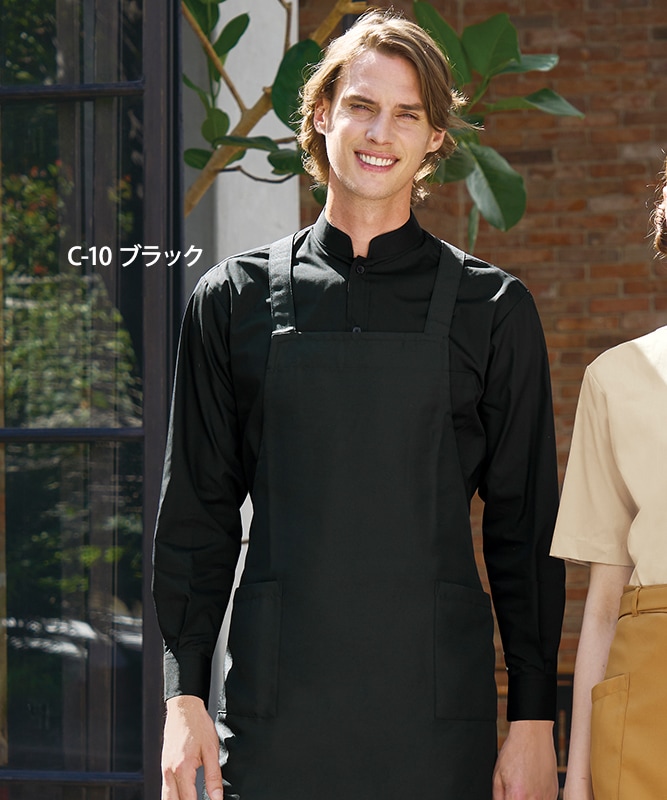 スタンドカラーシャツ長袖[男女兼用][チトセ製品] EP6839｜飲食店制服