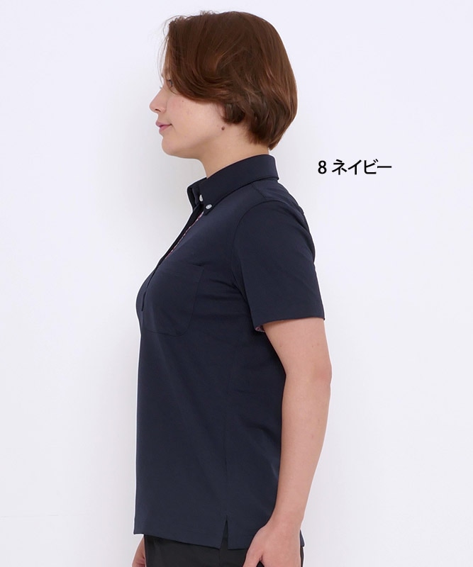 レディス吸水速乾ポロシャツ半袖(花柄B)[女性用][ボンマックス製品