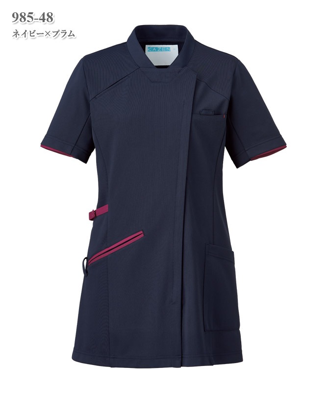 レディスチュニックジャケット半袖[KAZEN製品] 985｜THS-白衣通販・販売