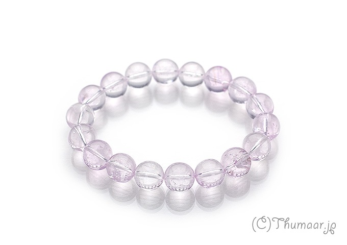 鑑別書付き】クンツァイト（透明）のブレスレット【12mm