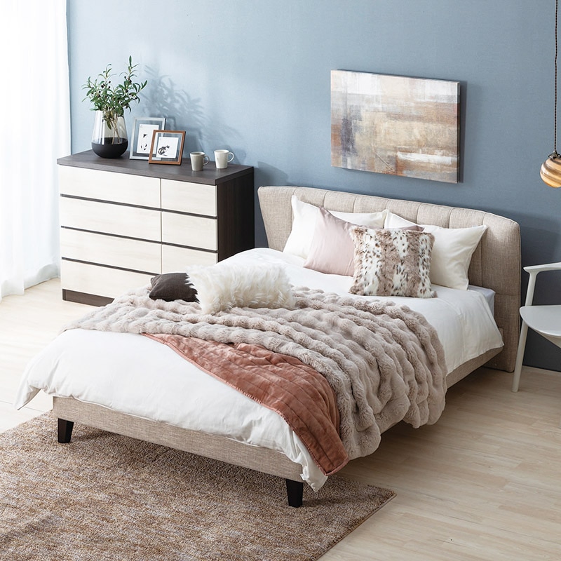 ベッドフレーム TONES-12 Dダブル ※3色有り【大型商品配送便でのお届け