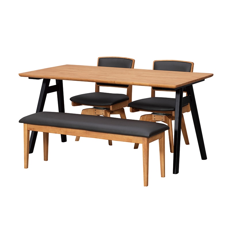 ダイニングセット レイドック テーブル150TOPNA 共通脚A BK + 回転