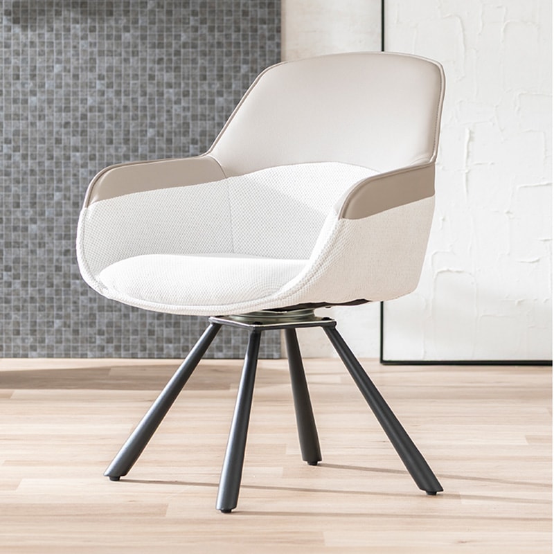 回転チェア NICOLA AC(HD-3049)GY/WH【大型商品配送】◇の通販｜東京