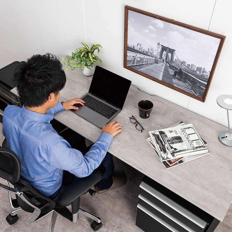 デスクセット ワークス ロック※単品有【大型商品配送便でのお届け】の