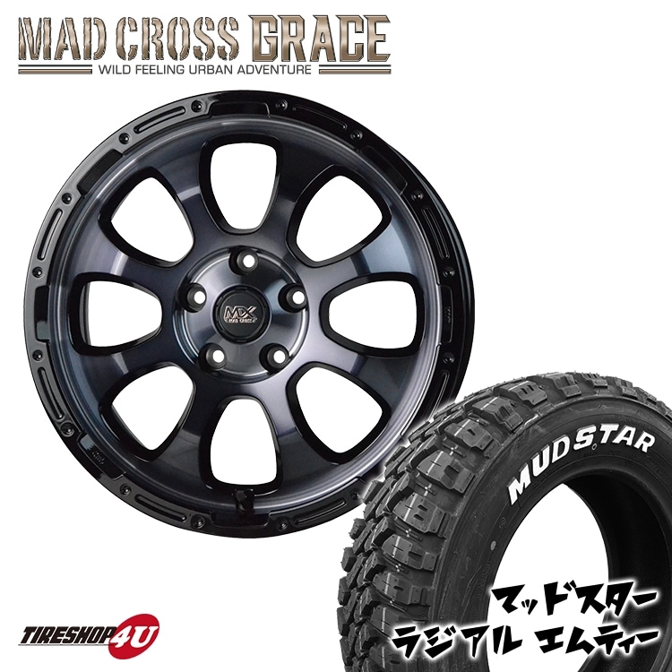 MAD CROSS GRACE 16x7.0J 5/114.3 +38 BKCBK MUDSTAR RADIAL M/T 215