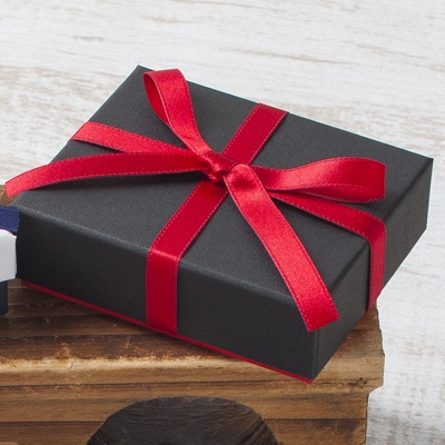 ジュエリー用 リボン付きフェザー（カブセ型）BOX【7343REP】（1セット