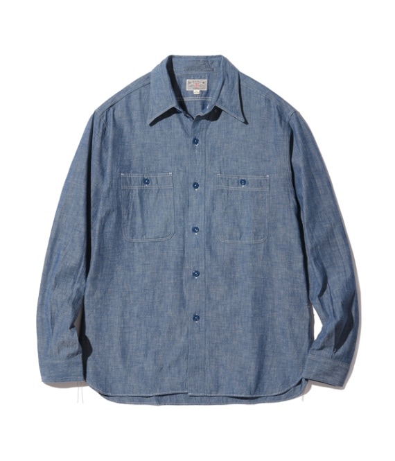 Lot No. BR25995 / BLUE CHAMBRAY WORK SHIRT (LONG SLEEVE) - BUZZ