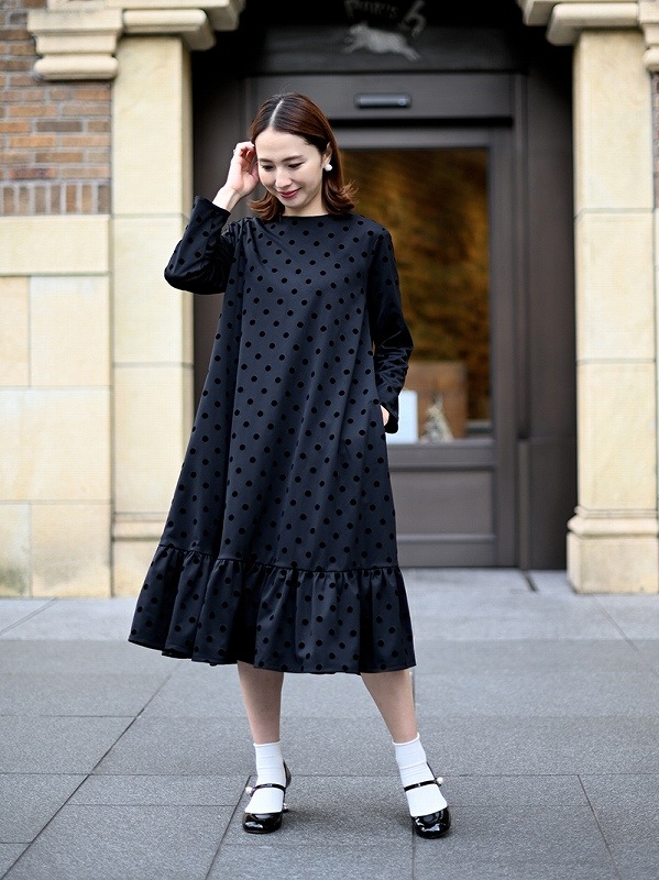 ドットワンピース～Long丈 | Onepiece,長袖 | | TREFLE＋1（トレフル