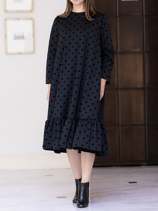 ドットワンピース～Long丈 | Onepiece,長袖 | | TREFLE＋1（トレフル