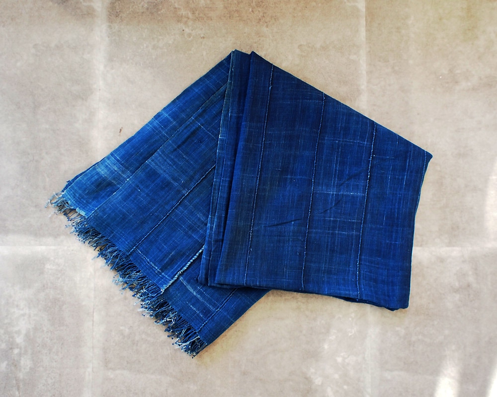 アフリカンインディゴ ファブリック 古布 ストール アフリカン