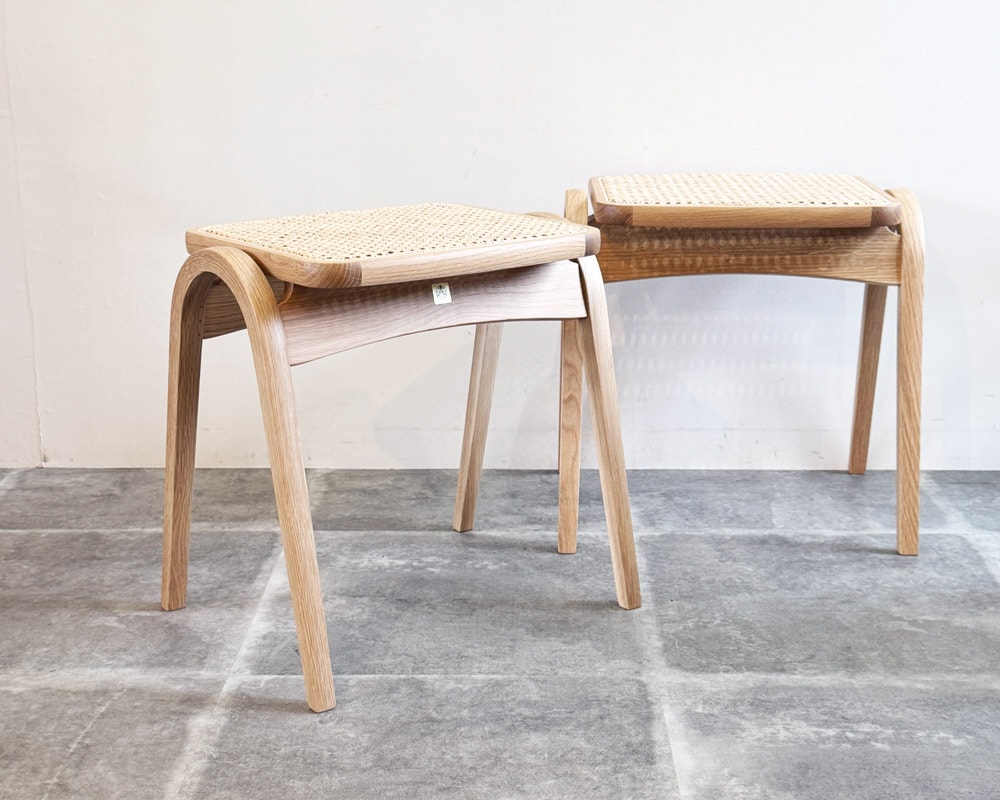 剣持勇 No.202-R スツール 籐座面 ナラ材｜秋田木工｜剣持スツール