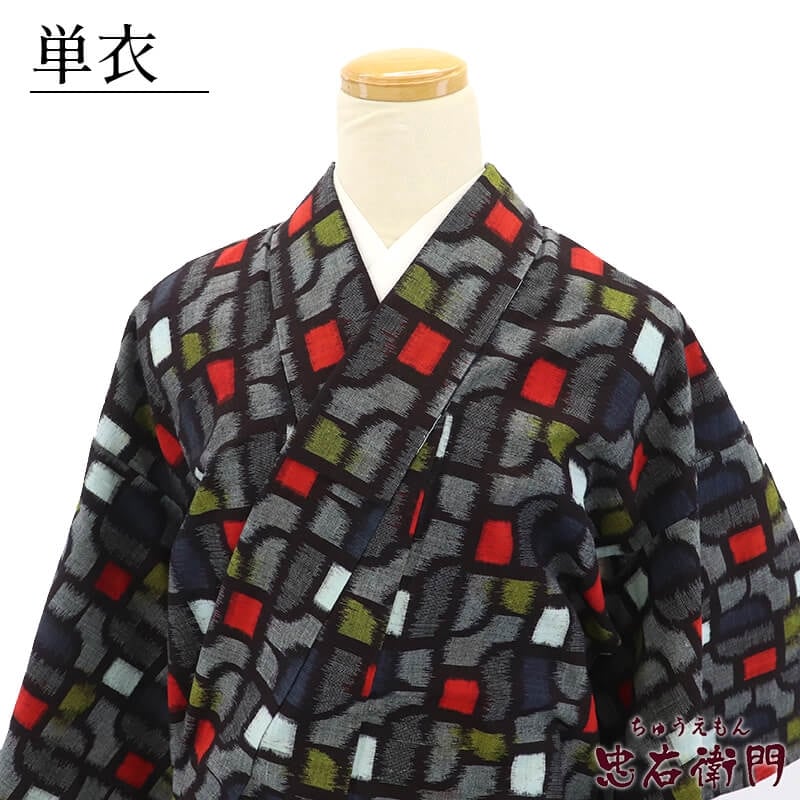 5倍ポイント｜春のカジュアルフェア】【中古】 綿絣着物 綿絣