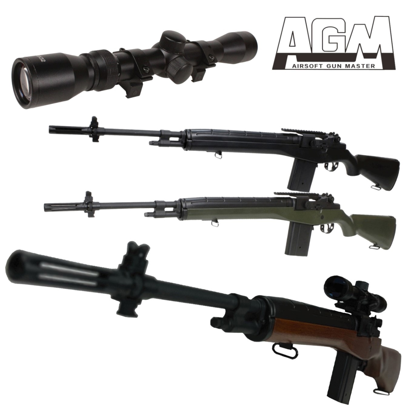 お得なスコープセット】AGM M14 電動ガン(3カラーあり)【180日間安心