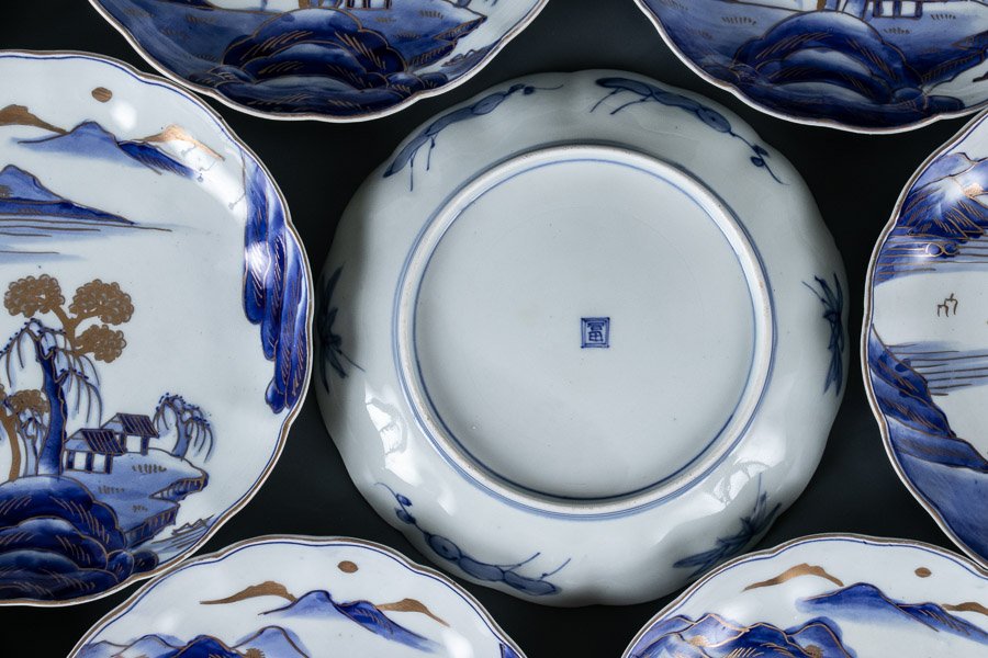 有田焼 金彩色絵 古伊万里写し 四方瓶 四方徳利 花入れ インテリア