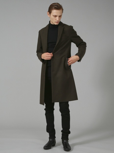 5351POUR LES HOMMES「スーパー100's フランネルチェスターコート