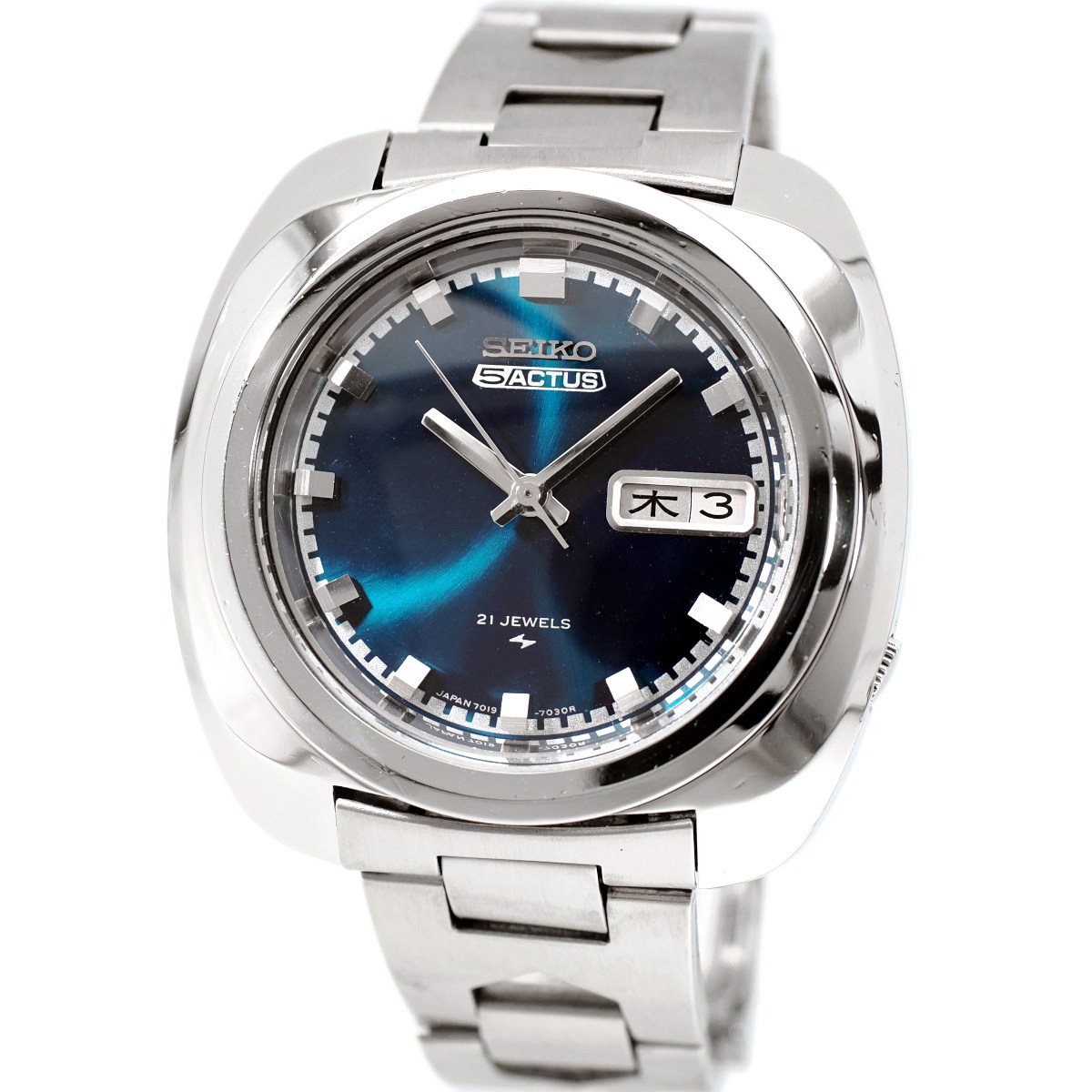 セイコー 5アクタス 7019-7010 青文字盤 自動巻 OH済 昭和44年/1969年製