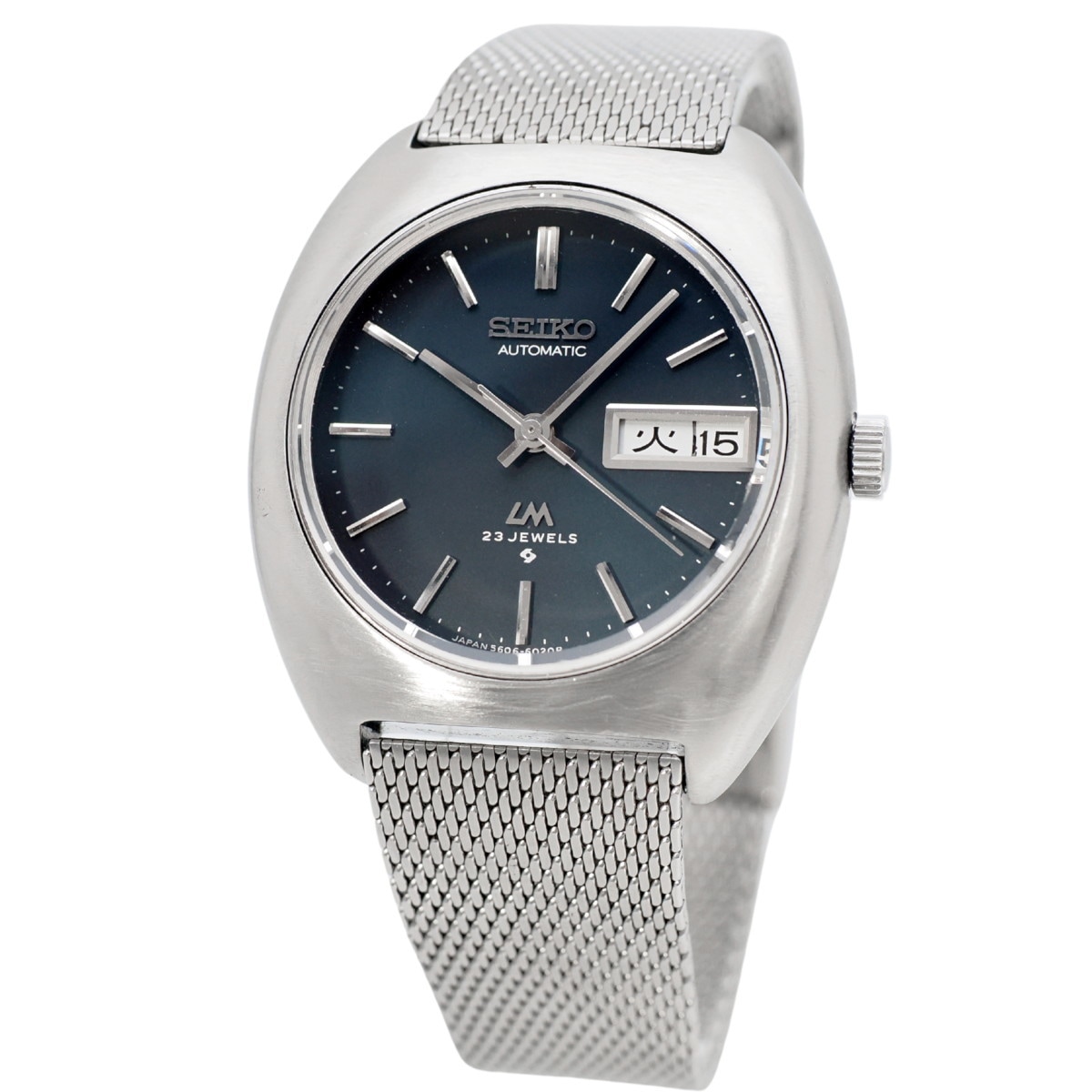 セイコー ロードマチック 5606-6000 スクリューバック 紺色文字盤 自動