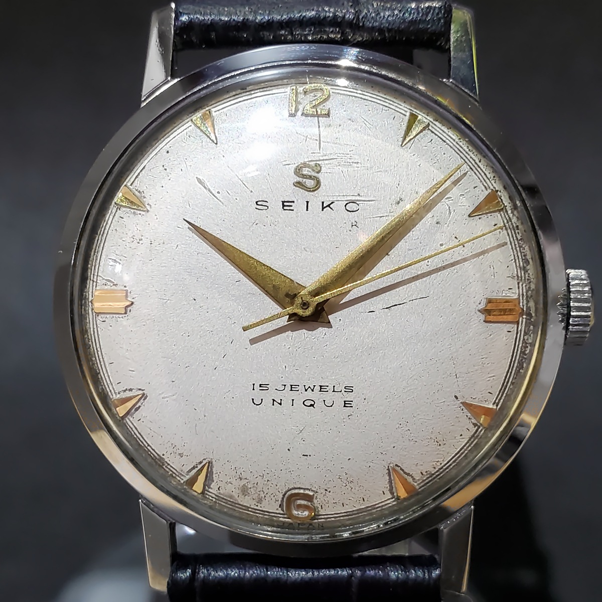 セイコー ユニーク Sマーク J13012 赤色機械 15石 手巻 OH済 昭和32年