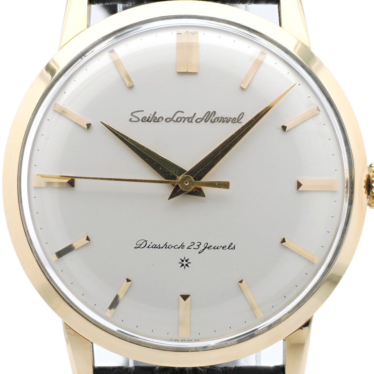 セイコー ロードマーベル J14050 18金無垢 彫り文字 SD文字盤 23石 手巻