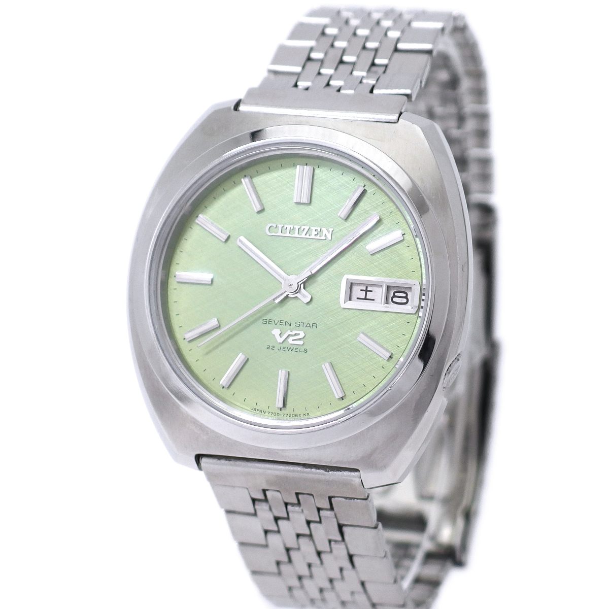 シチズン セブンスターV2 4-770781TA 7700 グリーン文字盤 自動巻 OH済