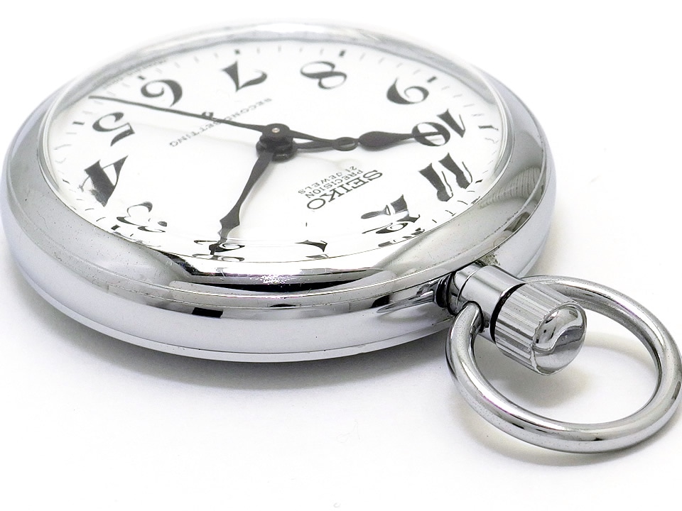 セイコー プレシジョン 懐中時計 6110-0010 21石手巻 OH済 昭和51年製