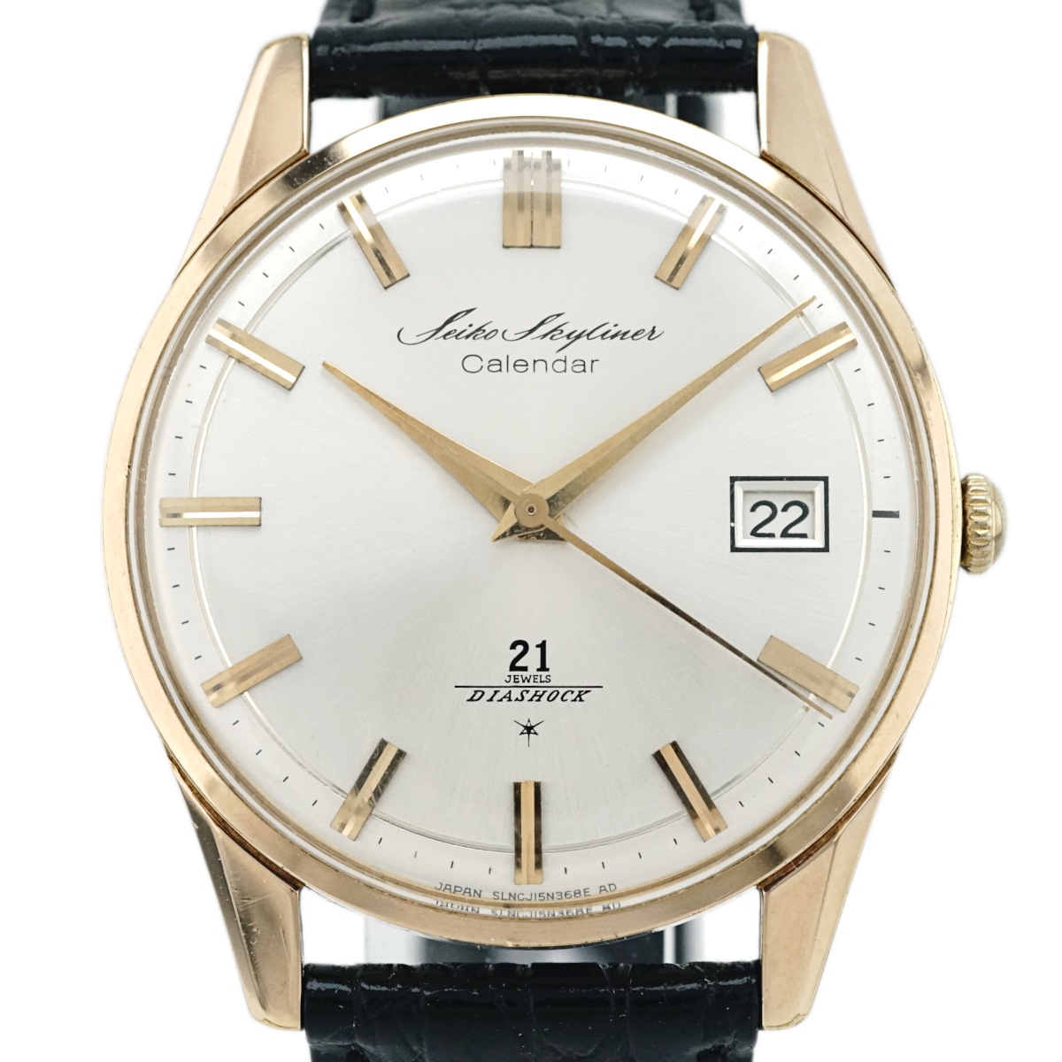 セイコー スカイライナーカレンダー J15019 金メッキ Cal.956 21石 手