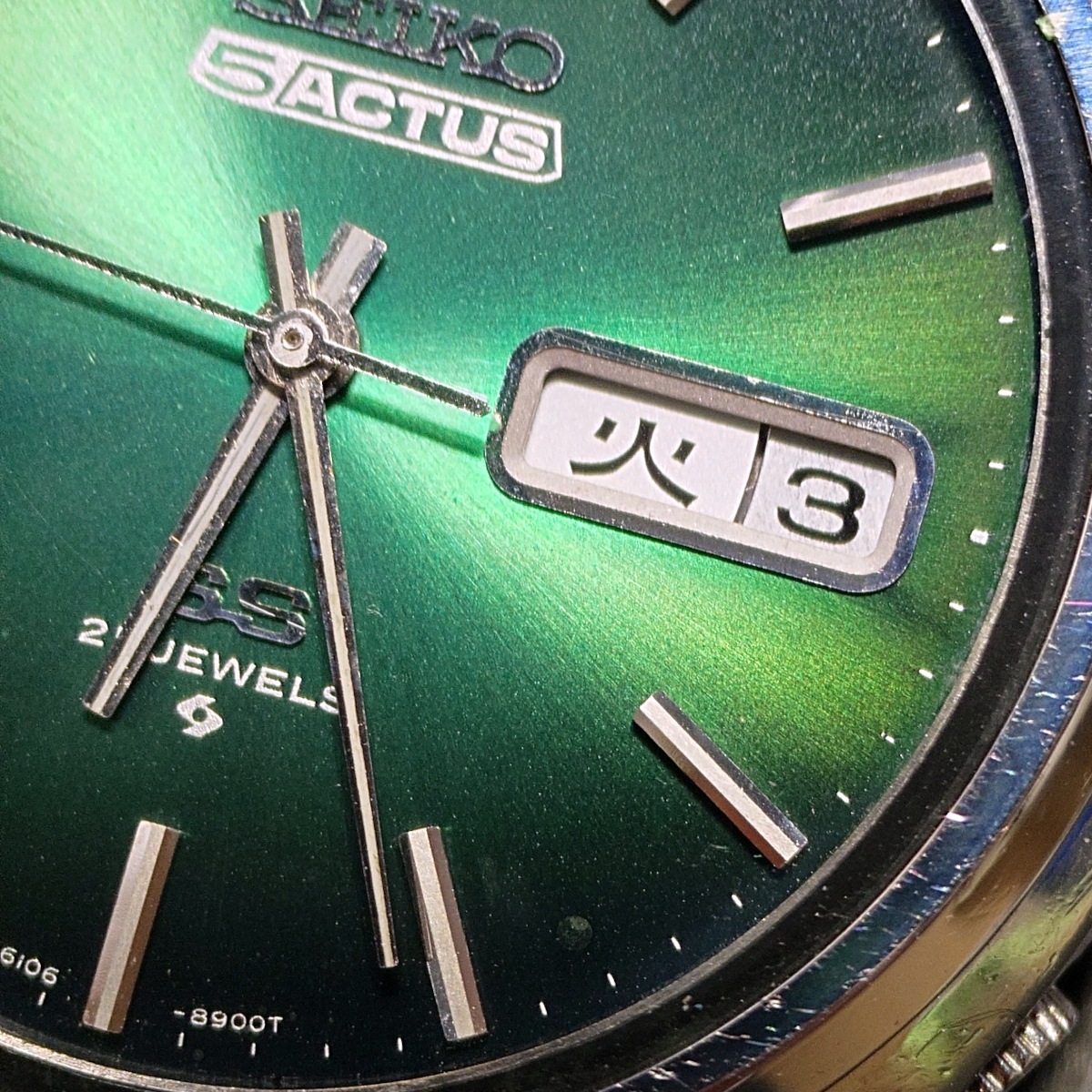 セイコー 5アクタス 6106-8660 グリーン字盤 自動巻 OH済 1974年製（昭和