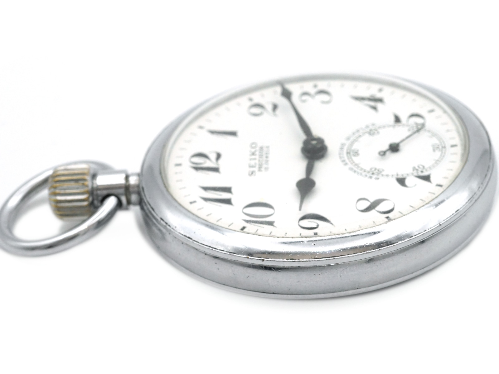 セイコー プレシジョン 懐中時計 鉄道時計 中支 黒針 セコンド