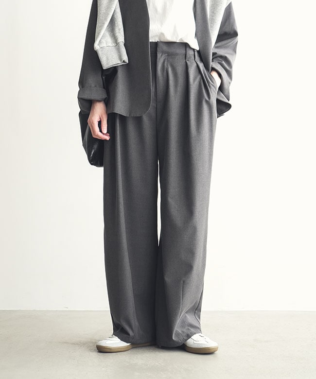 ◇[SMLM-PT]SOLAMONAT LARME(ソラモナラーム) タックパンツ レディース