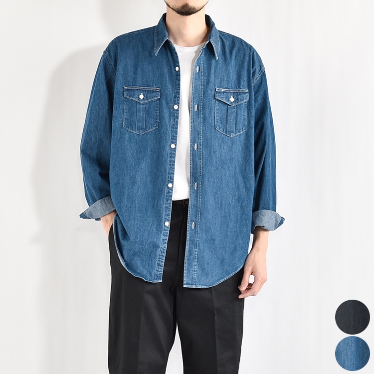 PMAR-LS05]PHIGVEL(フィグベル) DENIM WORKADAY SHIRT / デニムワーカ