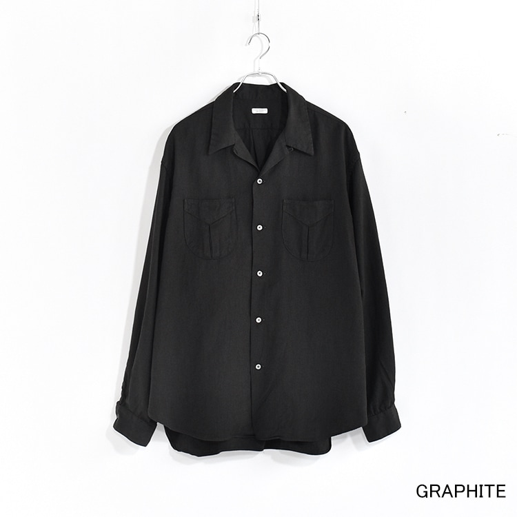 PMAS-LS01]PHIGVEL(フィグベル) C/L Open Collar LS Shirt(コットン