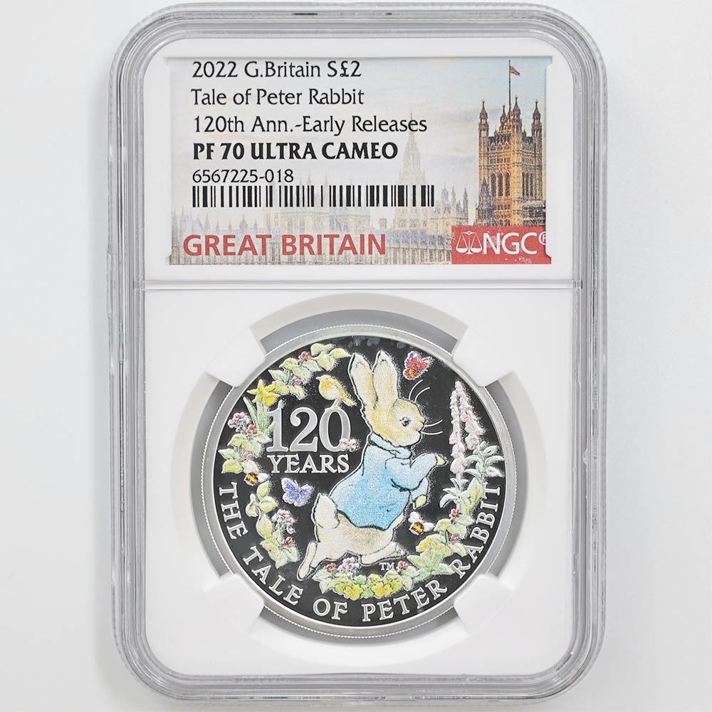 ワケあり商品 2022 英国 ピーターラビット 120周年記念 2ポンド 銀貨 1