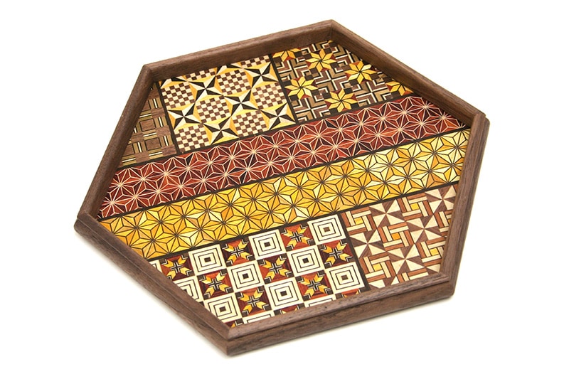 寄木六角盆 小寄木 | 寄木細工 角盆 | 寄木細工専門店 箱根丸山物産