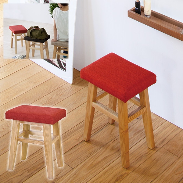 猫脚スツール 赤モケット ヴィンテージ風 かわいい 602-093 猫脚