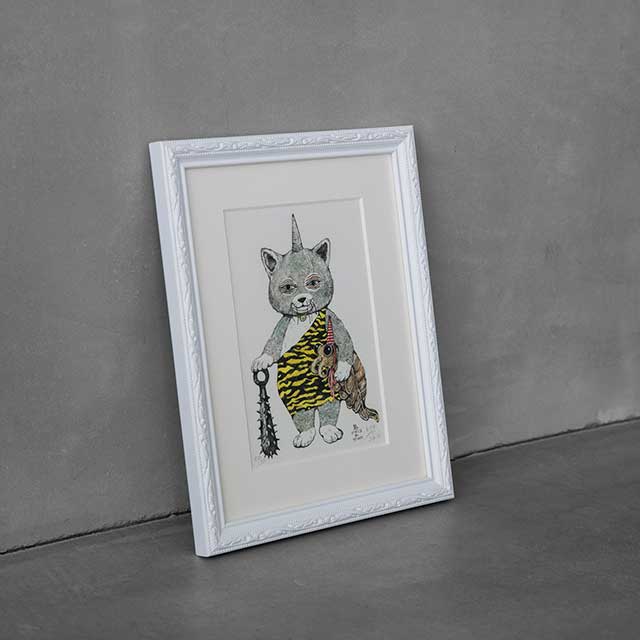 額装】複製画 カミナリニャンコ | アーカイブ | ボリス雑貨店-Higuchi