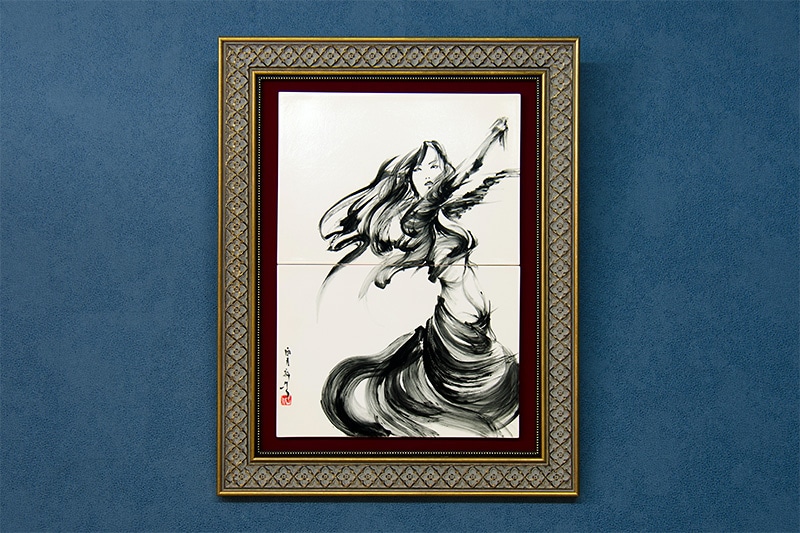 直筆陶墨画「超天眼差（ちょうてんがんさ）」 | 墨絵・陶墨画