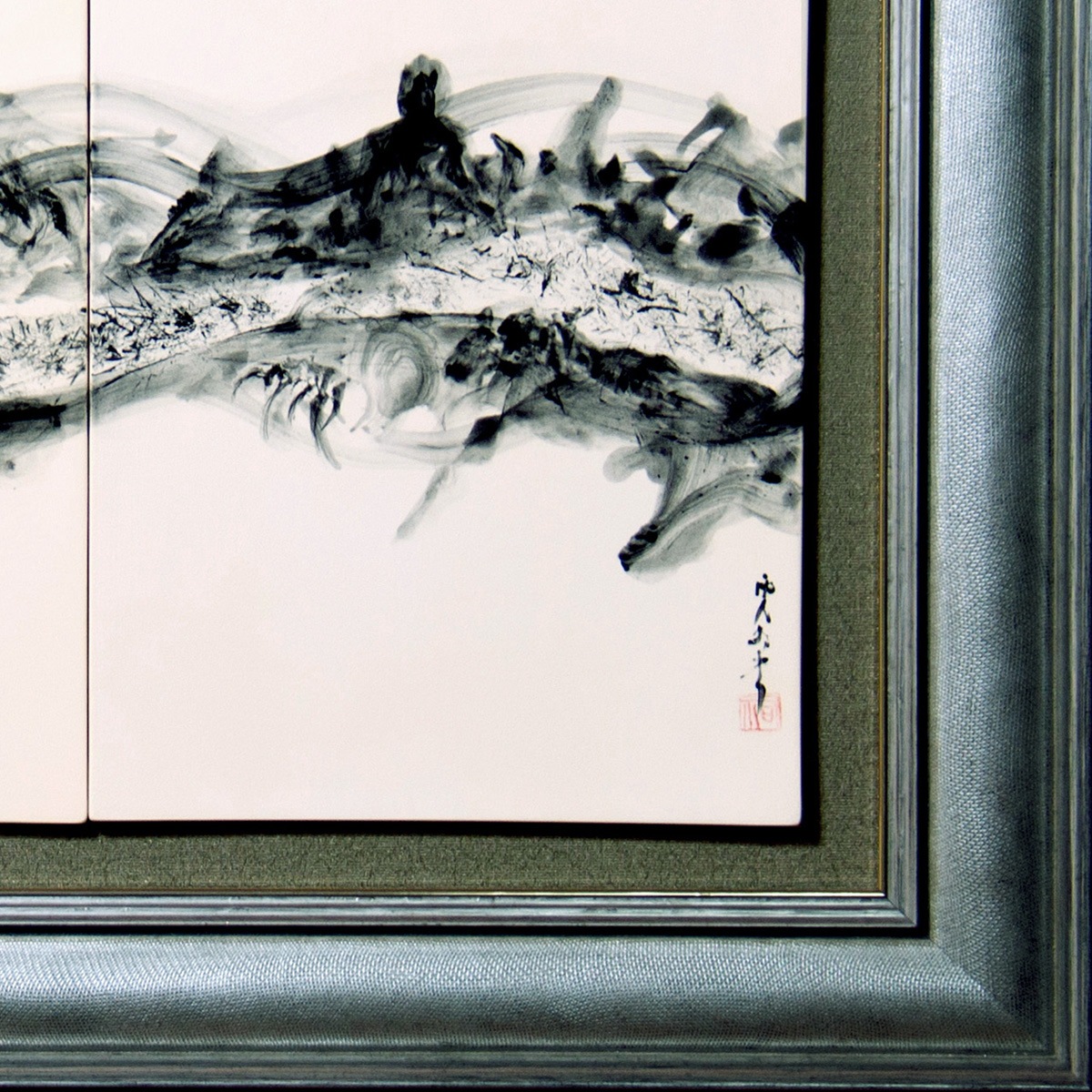 直筆陶墨画「白峰種蒔」 | 墨絵・陶墨画アーティスト 西元祐貴 Yu-ki