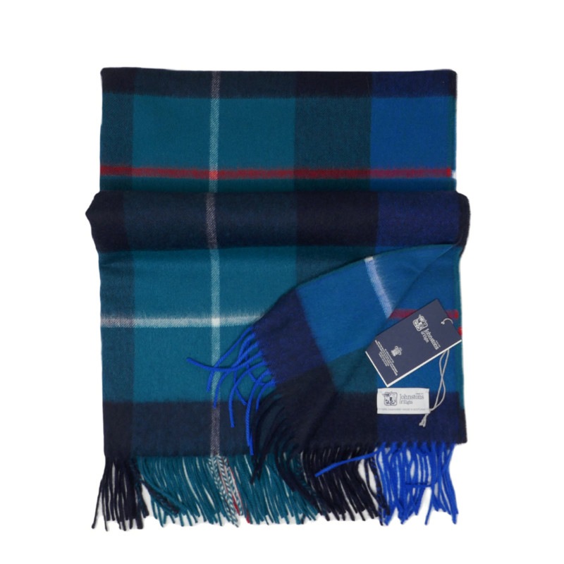 【新品】ジョンストンズ　カシミヤ大判ストール　ビンテージブルー Johnstons of Elgin（ジョンストンズ オブ エルガン） 【並行輸入品