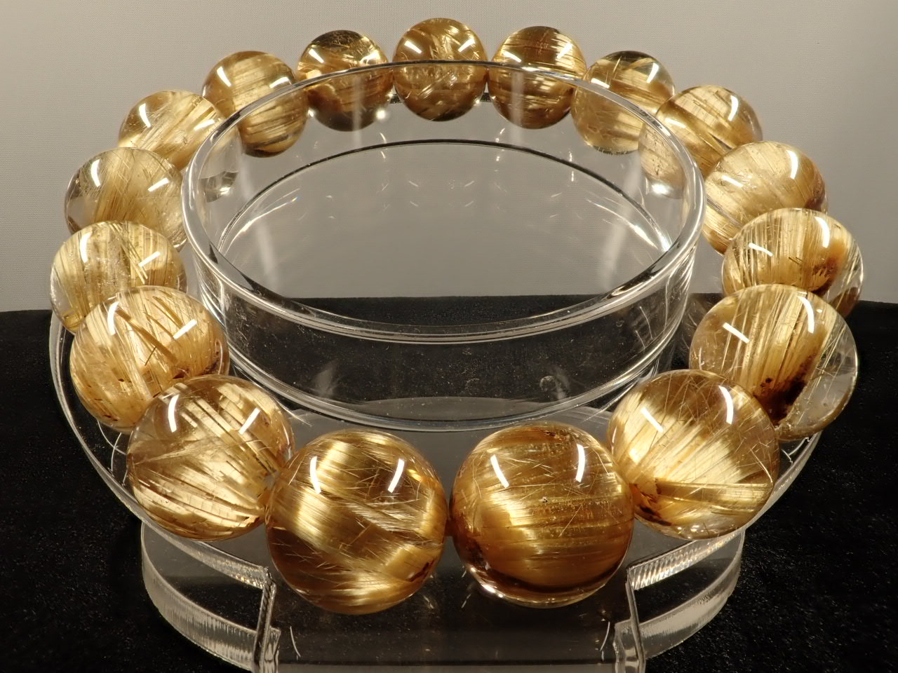 キャッツアイゴールドタイチンルチル ブレスレット 12.4㎜ XA | 天然石