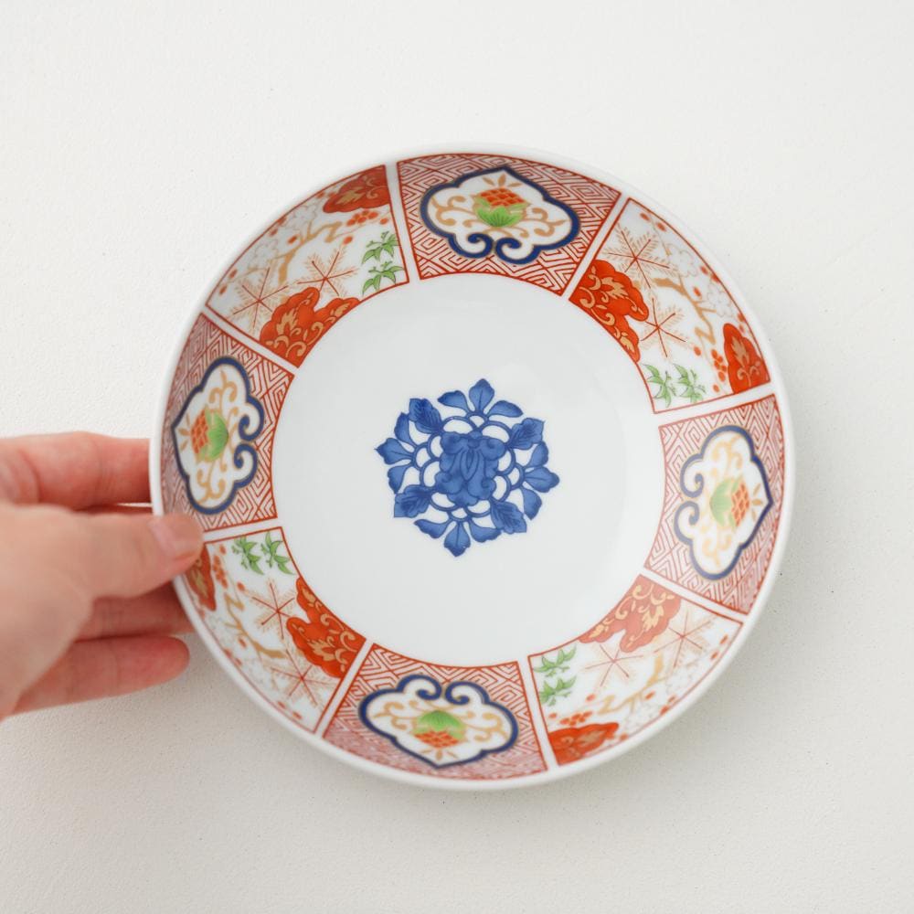 波佐見焼 染錦窓絵霊芝文 取皿｜ 四季折々のおしゃれな和食器通販