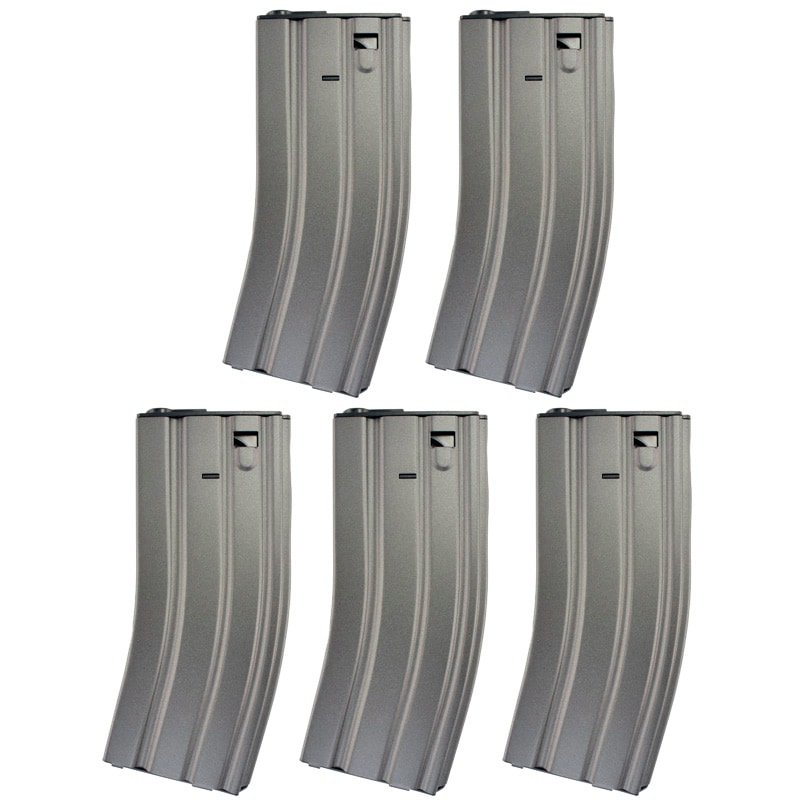 VFC M4/M16 電動ガン用 120連 STANAG マガジン (5本セット) *グレー