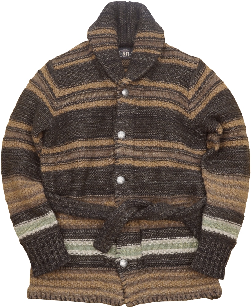 ダブルアールエル) RRL ベルテッド ランチ ショール カーディガン