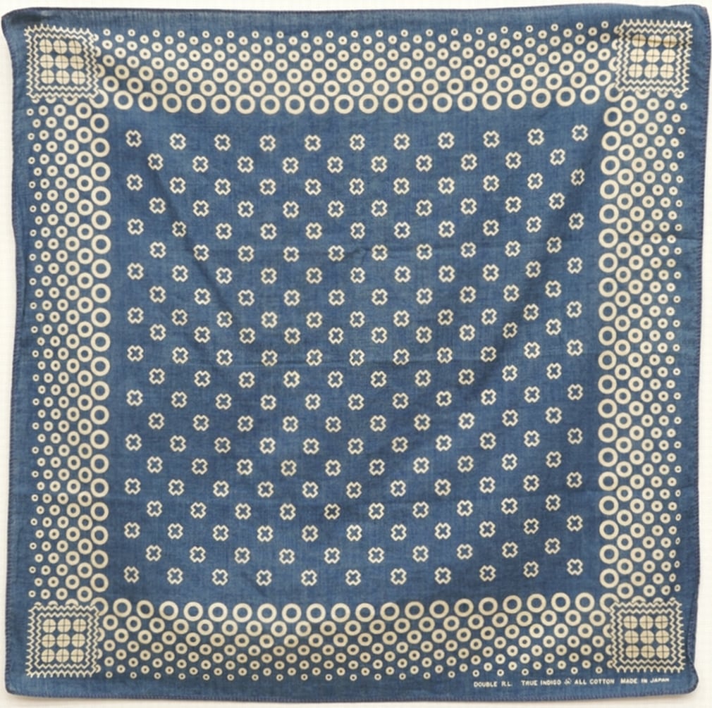 ダブルアールエル) RRL 日本製 本藍染め ドット バンダナ Scarf made