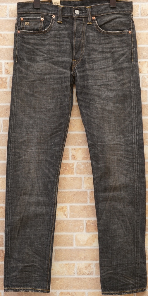 ダブルアールエル) RRL スリムナロー ジーンズ ブラックコール 30 Slim