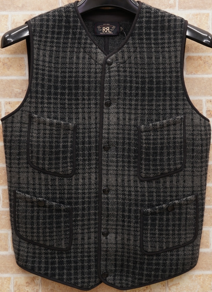 ダブルアールエル) RRL インディゴ ジャガード ニット ベスト メンズ